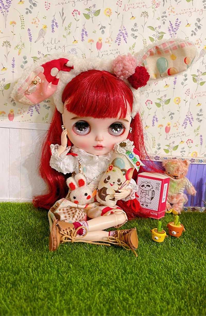 Nikko Alley Handmade Cute Bunny Costume Blythe Small Cloth Holala Baby Clothes - Stuffed Dolls & Figurines - Cotton & Hemp 