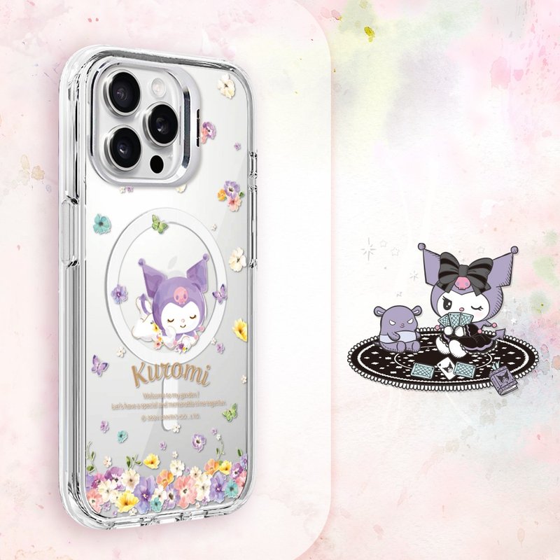 三麗鷗 iPhone 全系列 防震雙料隱形立架磁吸手機殼-花語酷洛米 - 手機殼/手機套 - 其他材質 多色