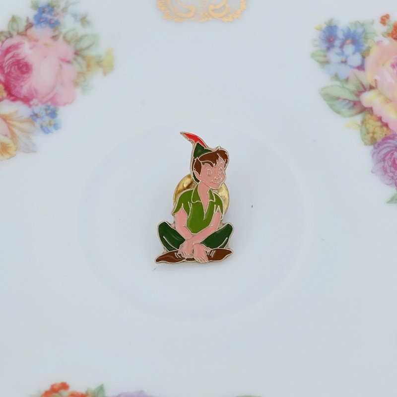 復古迪士尼彼得潘別針 - 徽章/別針 - 銅/黃銅 綠色