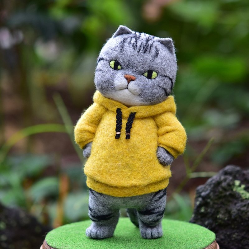 [Wool doll] [Cat] Hoody Saba-kun [One-of-a-kind item] - Stuffed Dolls & Figurines - Wool 