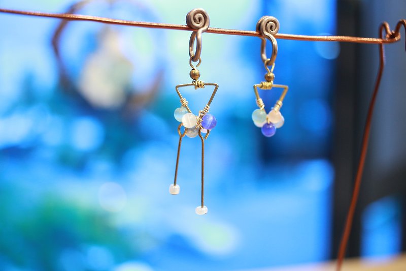 cat eye fruit earrings - Earrings & Clip-ons - Gemstone Multicolor