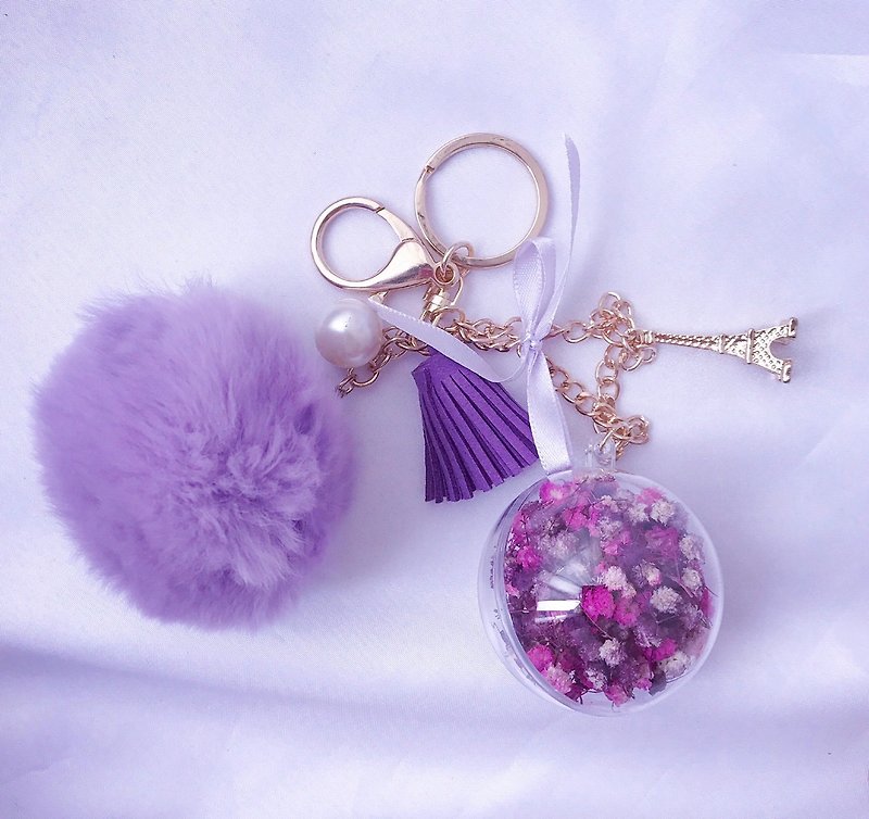 Purple is covered with a star key ring / gift / stars - Keychains - Plants & Flowers Purple
