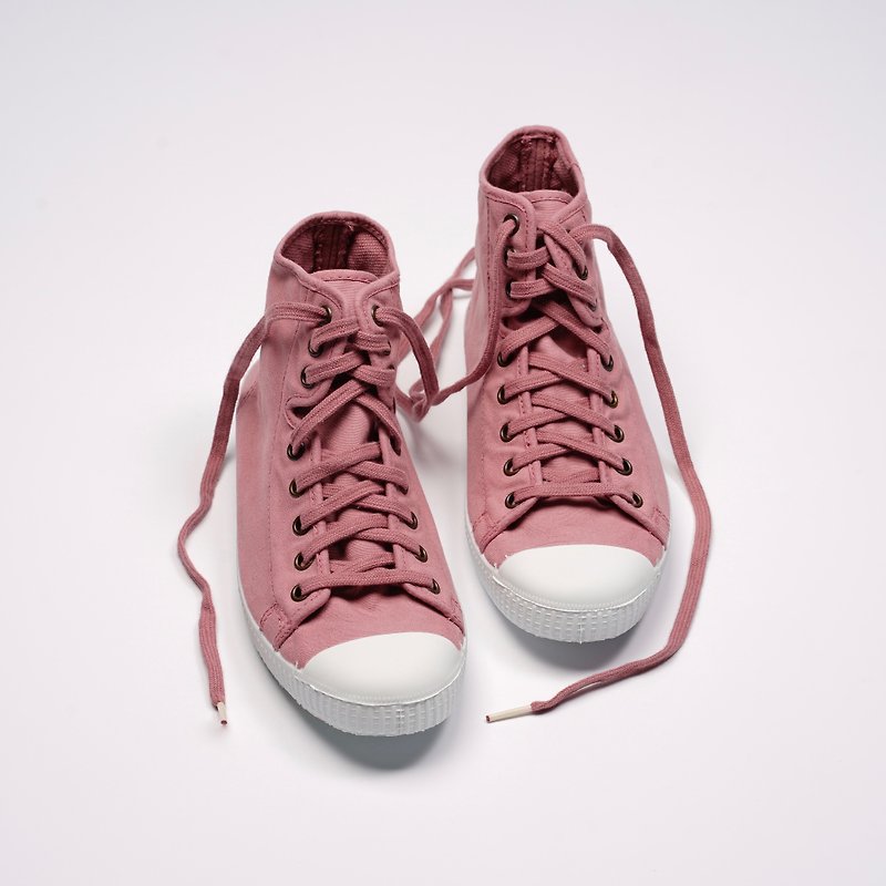 西班牙帆布鞋 CIENTA 61997 52 粉紅色 經典布料 大人 高筒 - 女款休閒鞋 - 棉．麻 粉紅色