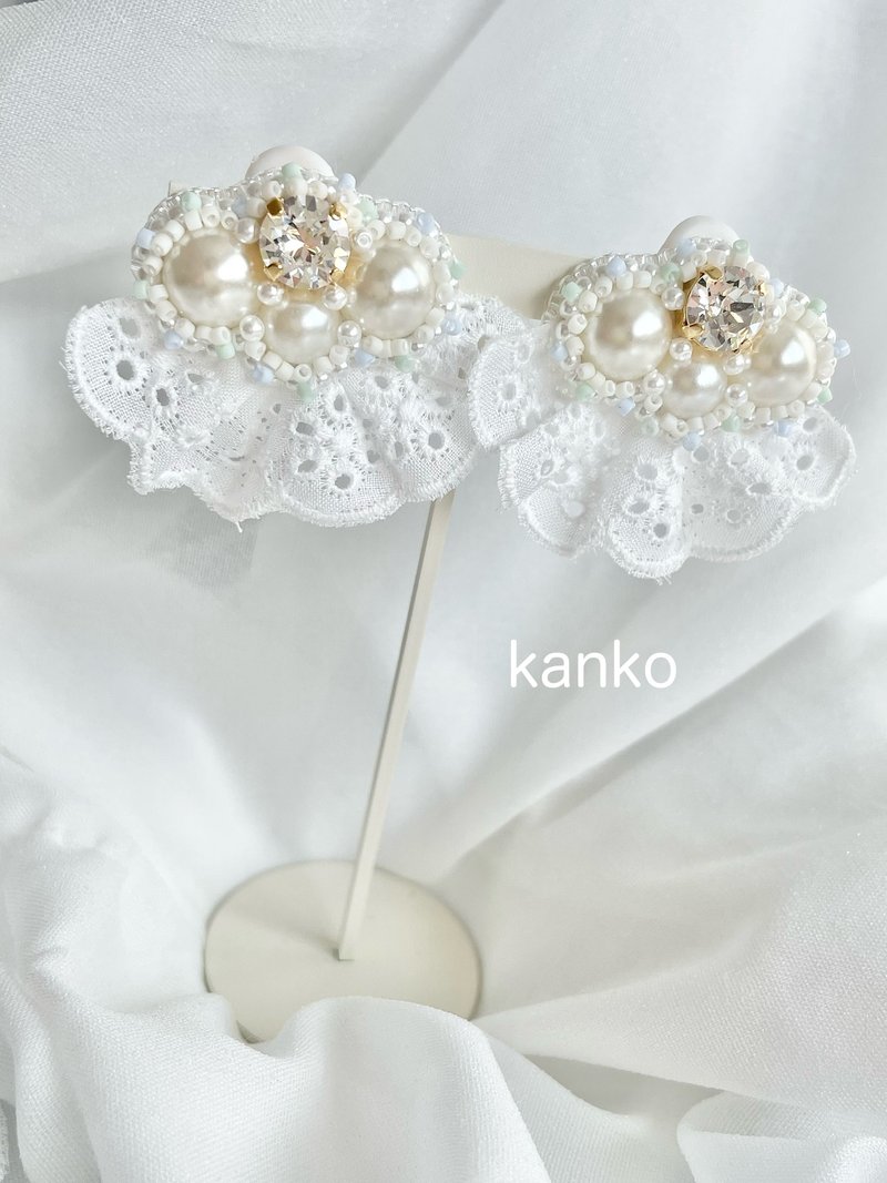 Kirakira lace crystal - ต่างหู - โลหะ หลากหลายสี