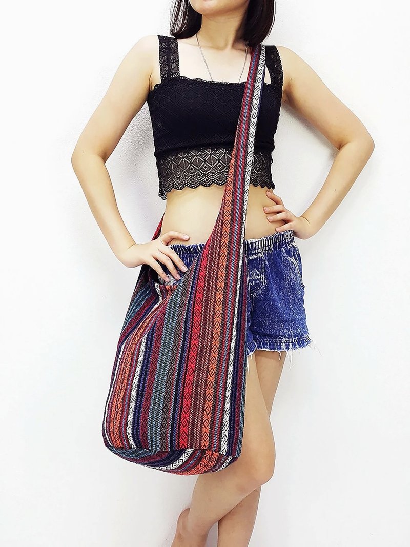 Woven Cotton Bag Shoulder bag Long Strap Crossbody bag Multi-color Unisex - 其他 - 其他材質 多色