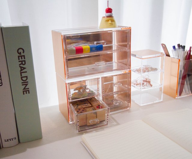 Acrylic Small Case 2 Drawers, Desk Organization