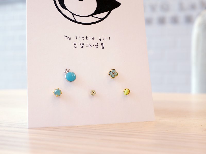 my little girl earrings  - ต่างหู - โลหะ ขาว