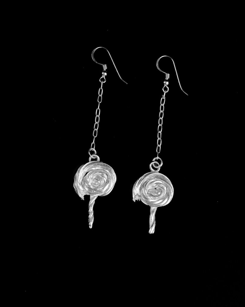 Silver 99.9 Choxcream 3 Earrings - 耳環/耳夾/耳骨夾 - 銀 銀色