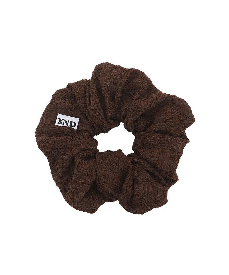 CLASSY SCRUNCHIE_BROWN - 髮圈/髮夾 - 聚酯纖維 咖啡色
