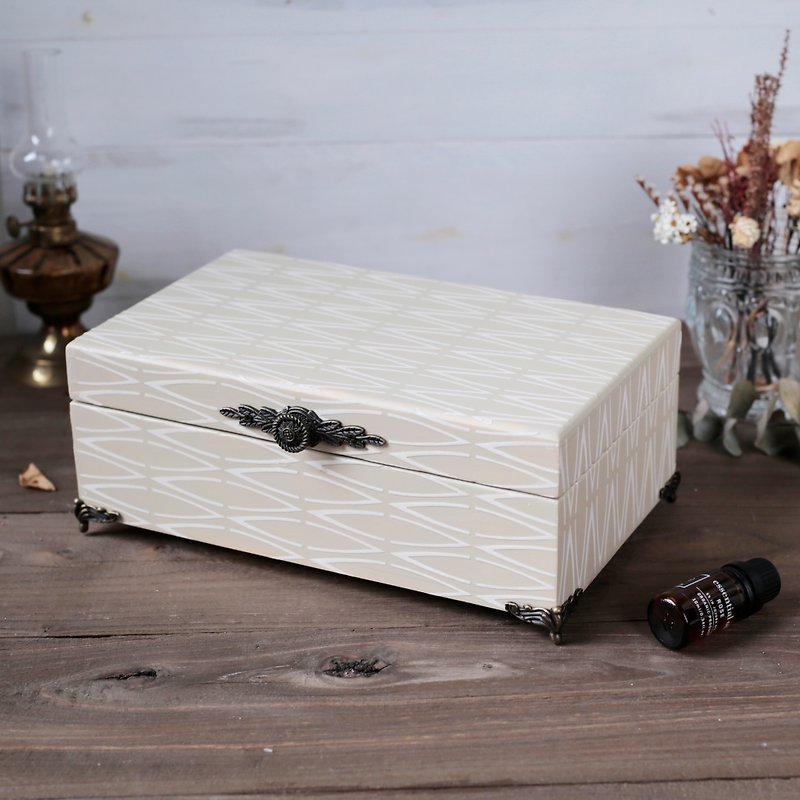 Amour love wood - French nostalgic essential oil wooden box ink box storage wooden box compartment can be taken out - Storage - Wood 