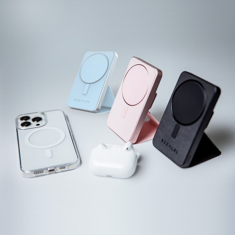 其他材質 手機配件 - 【組合優惠】Prelude SE MagSafe立架式行動電源 + i14手機殼