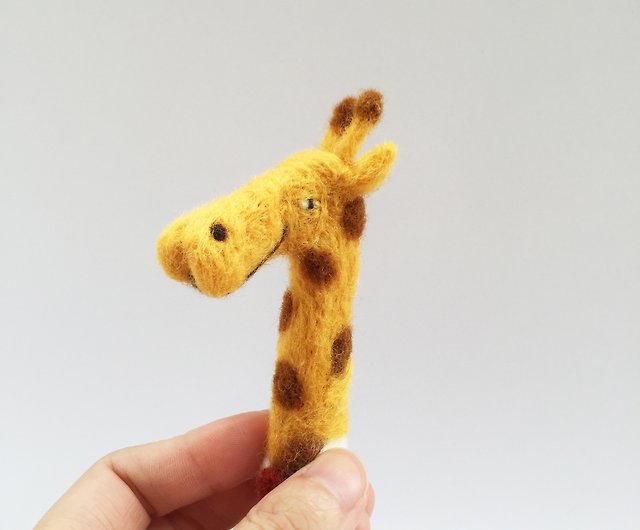 Giraffe Hand Puppet  Yellow Giraffe Puppet made from Wool Felt