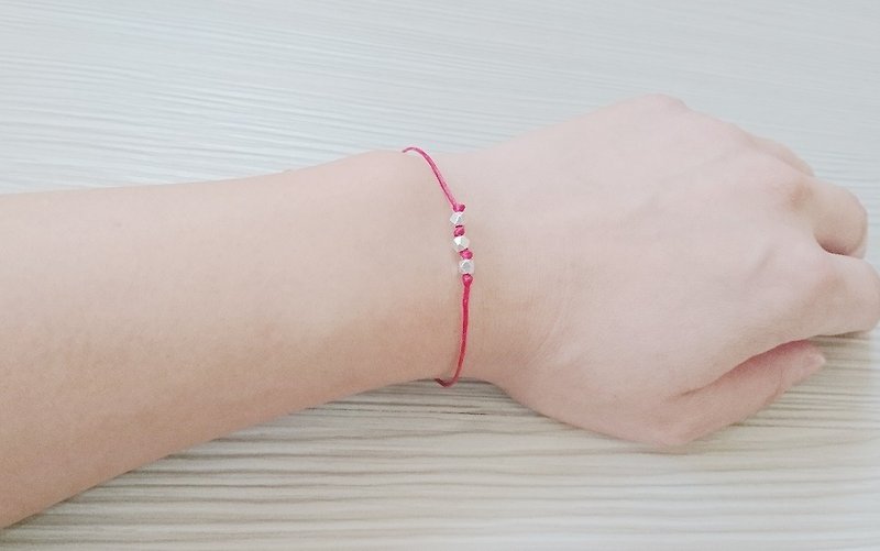 925 sterling silver foot practice wishing bracelet star peas red can be customized - สร้อยข้อมือ - โลหะ 