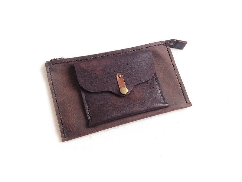 POPO│ │ brown leather. Passport Pouch │leather - Passport Holders & Cases - Genuine Leather Brown
