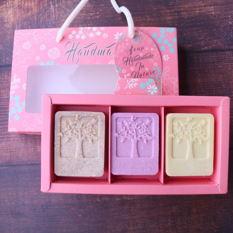清新小碎花手工皂禮盒 福袋 1 組 3入 洗髮皂 沐浴皂 交換禮物 - 肥皂/手工皂 - 植物．花 