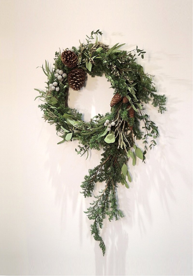 [Dry Flowers] Forest Christmas Wreath - ช่อดอกไม้แห้ง - พืช/ดอกไม้ สีเขียว