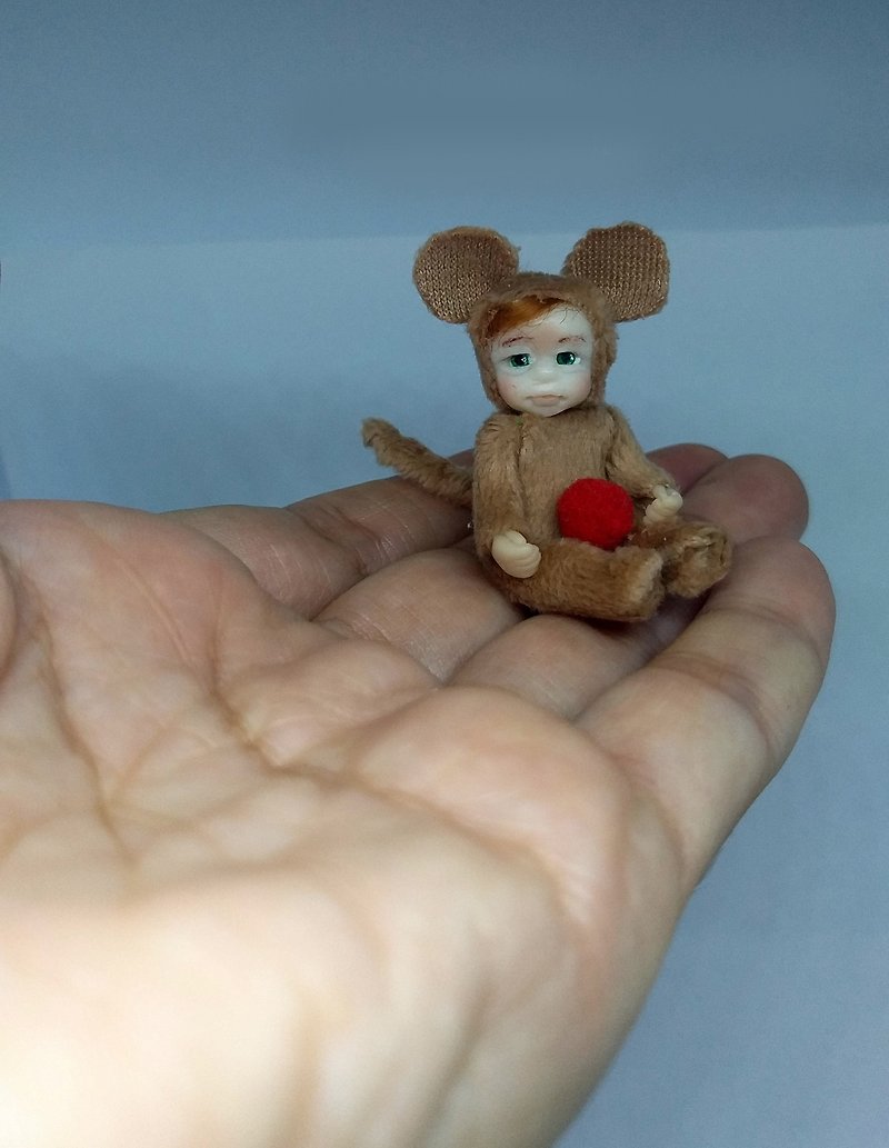 Toddler baby Mousy OOAK doll - Stuffed Dolls & Figurines - Clay 