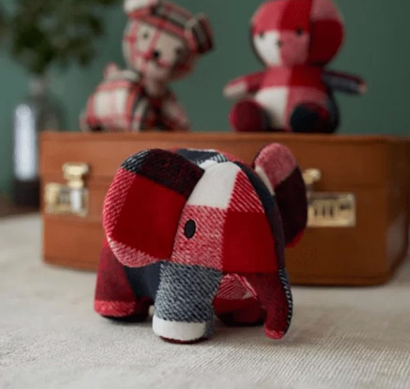 Elephant Check Red / Blue - ของเล่นเด็ก - ผ้าฝ้าย/ผ้าลินิน หลากหลายสี