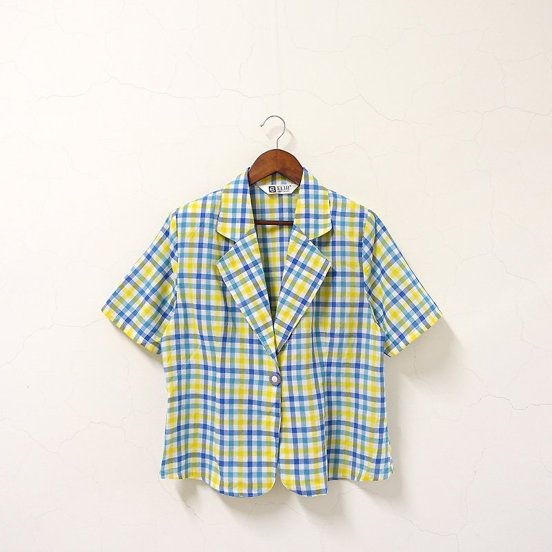 │Slowly│ Colorful plaid/vintage thin coat│vintage.Retro.Art - Women's Casual & Functional Jackets - Polyester Multicolor