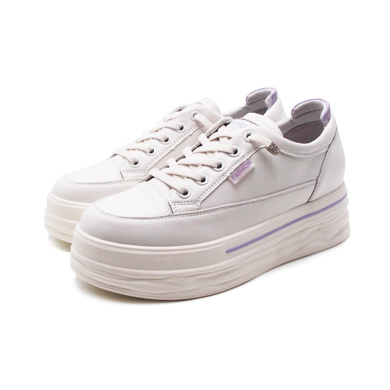 PQ versatile star strapless lazy casual shoes for women - white and purple (also white and green) - Women's Casual Shoes - Faux Leather 