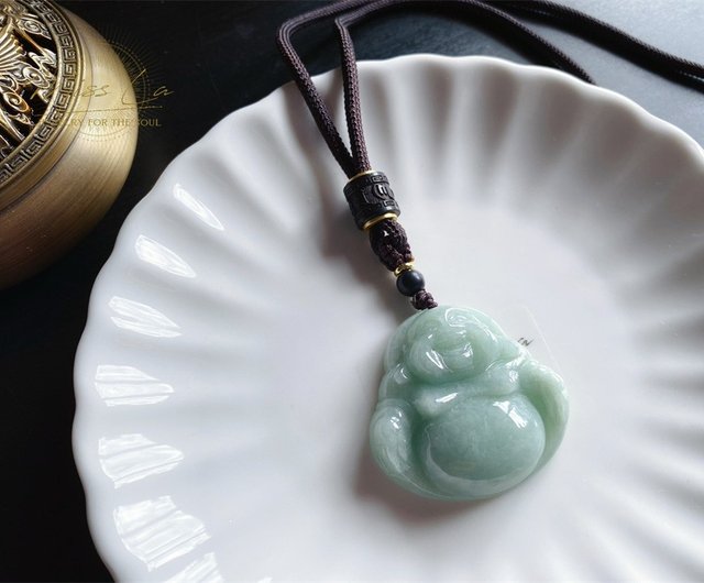 最終価格 10K Buddha 翡翠 チャーム 仏陀 10金 ゴールド - ネックレス