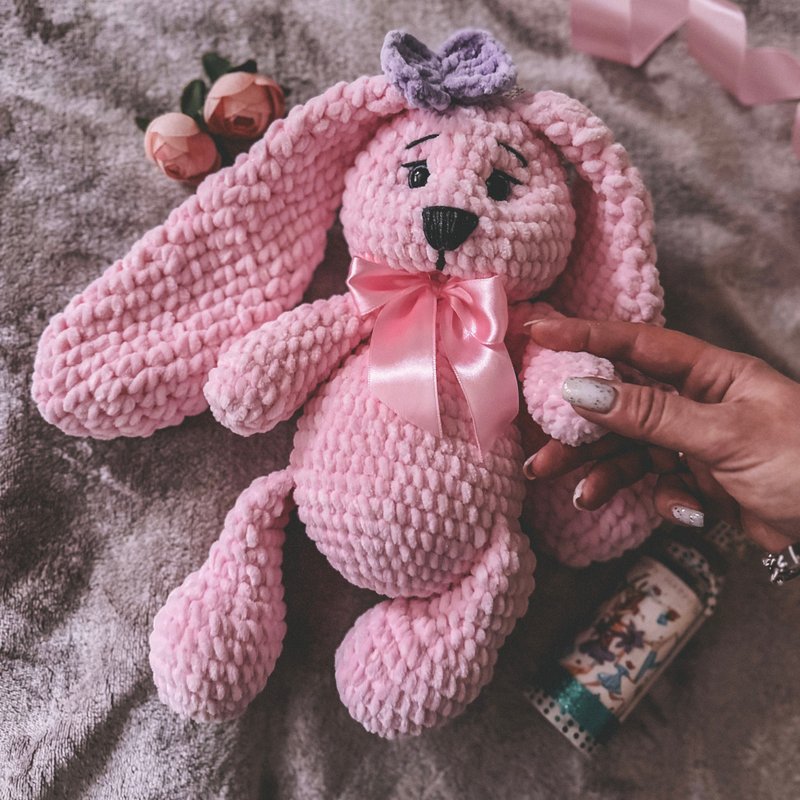 Crochet pattern softy bunny toy, rabbit doll, PDF Digital and video tutorial - 線上教學/教學影片 - 其他材質 
