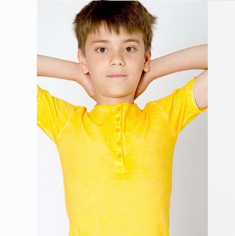 瑞典有機棉兒童透氣短袖上衣-7歲至8歲黃 - 男/女童裝 - 棉．麻 黃色