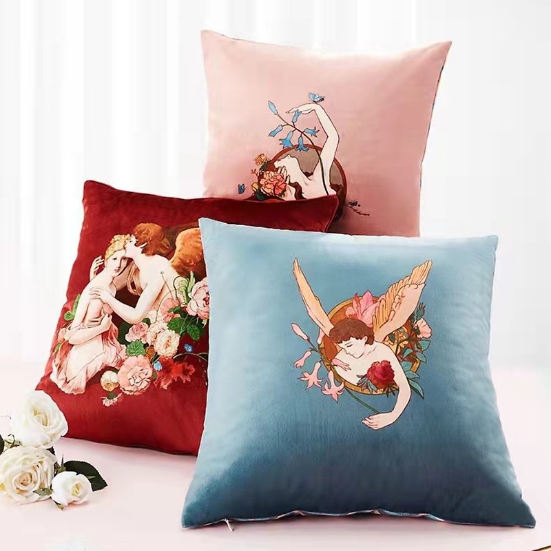 Louvre Museum Cupid and Psyche Pillow Cushion - Pillows & Cushions - Polyester Multicolor