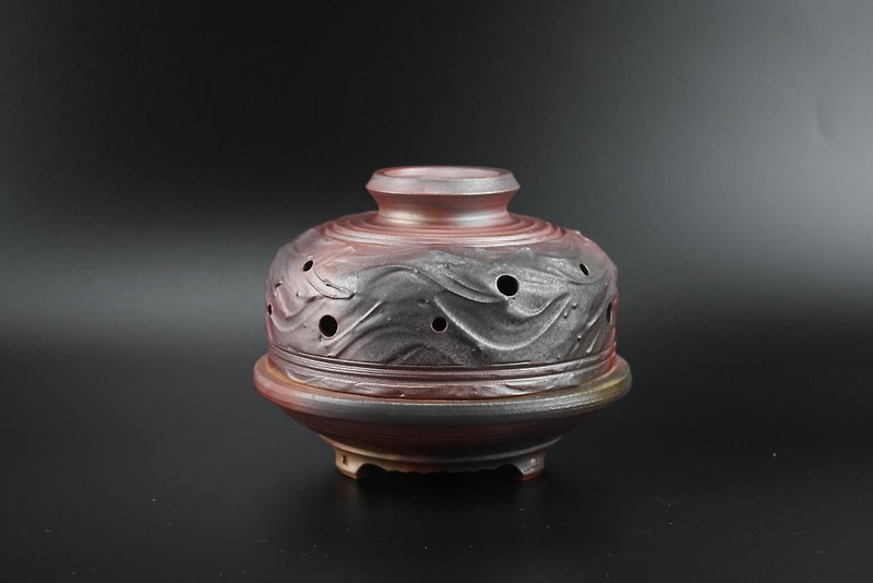 柴燒三足盤香爐 - 花瓶/花器 - 陶 