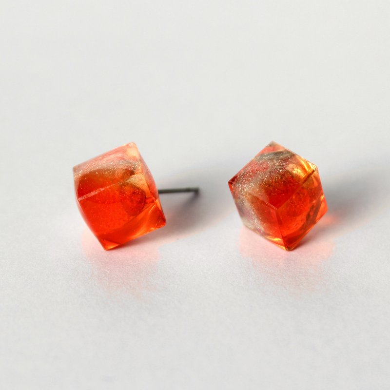 Calcifer / resin earring - single / ICE DRIP - Earrings & Clip-ons - Resin Red