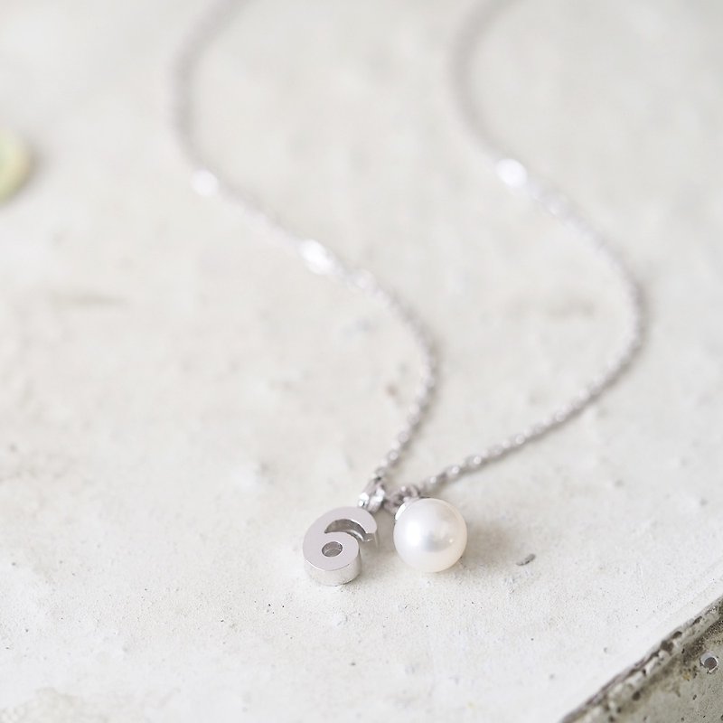 Number 6 Pearl ネックレス 925 Sterling Silver - ネックレス - 金属 シルバー