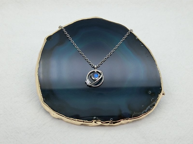 Moonstone 925 Sterling Silver Planet Necklace - Necklaces - Sterling Silver 