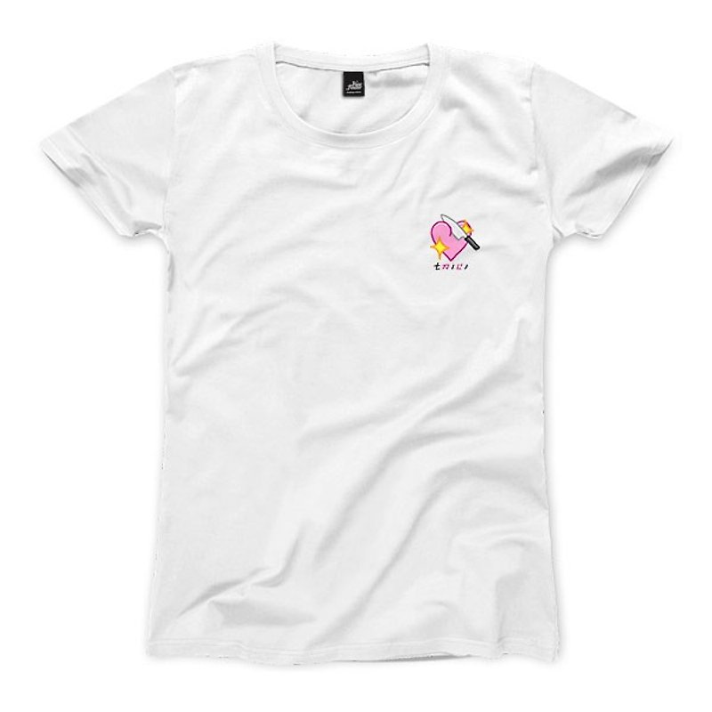 Cut Heart sissy version - white - Women's T-Shirt - เสื้อยืดผู้หญิง - ผ้าฝ้าย/ผ้าลินิน 