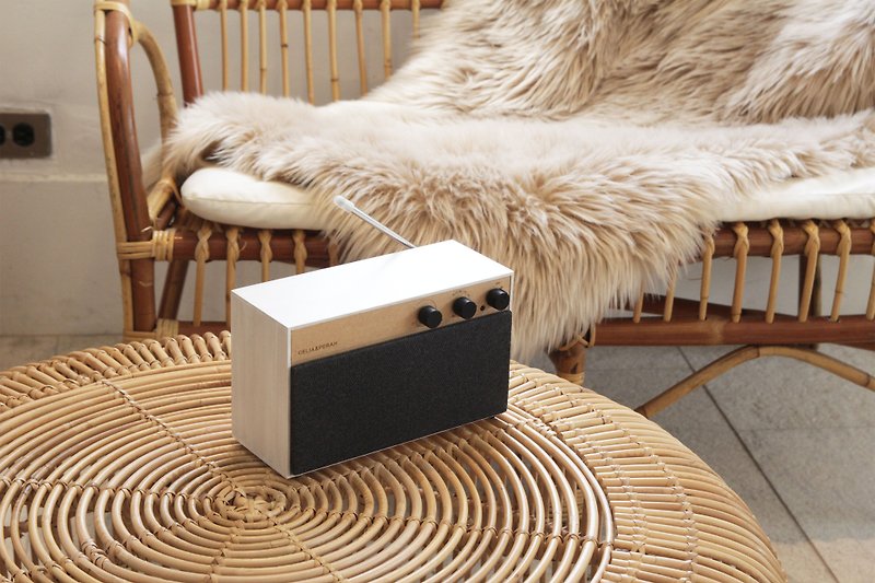 R3 Impromptu Self-Assembling Bluetooth Radio - White Wood Grain - Speakers - Wood White