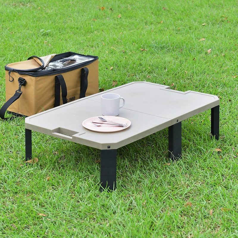 JEJ CHABBY Japan-made long portable folding table/leisure table - Dining Tables & Desks - Plastic Khaki