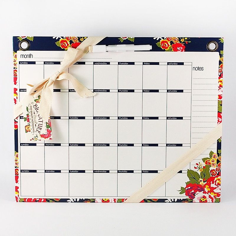 Magnet Calendar Notepad with Whiteboard Marker [All For Color Signture - Garden Rose] - ของวางตกแต่ง - กระดาษ ขาว