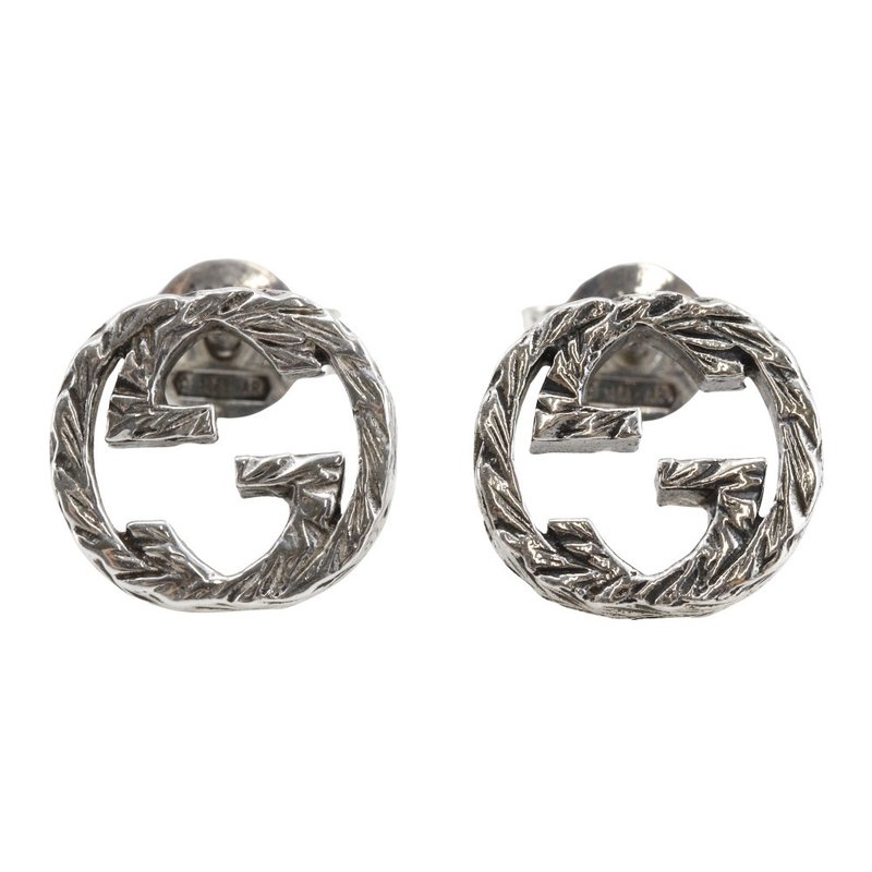 【日本直送】グッチ GUCCI インターロッキングG ピアス 金属製 シルバー 約2.9g ユニセックス【中古】 - 耳環/耳夾/耳骨夾 - 其他金屬 銀色