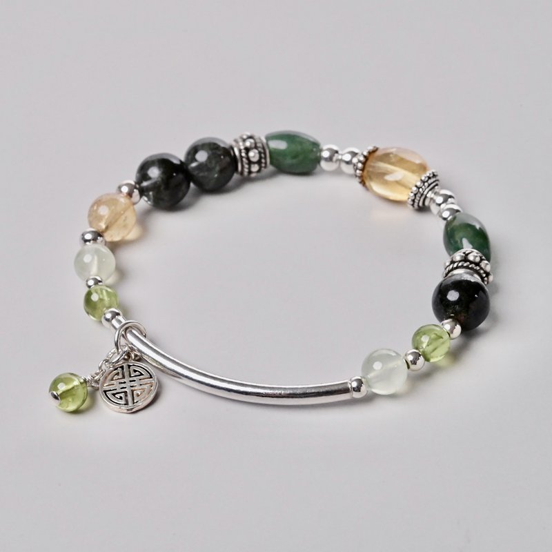 Good Luck Series - Career Transfer and Prosperous Money | Green Ghost*Citrine*Stone* Stone - Bracelets - Gemstone Multicolor