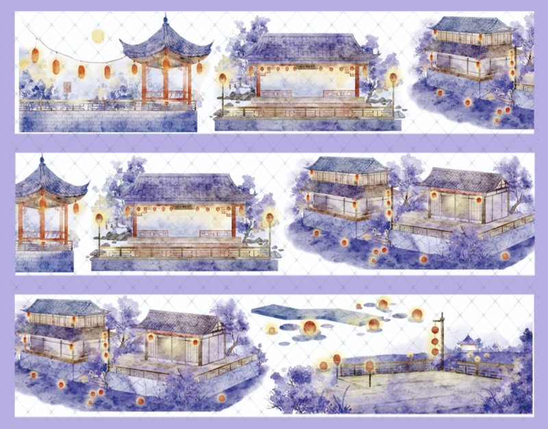 煙雨歌坊 PET 紙膠帶 - 紙膠帶/和紙/PET - 其他材質 多色