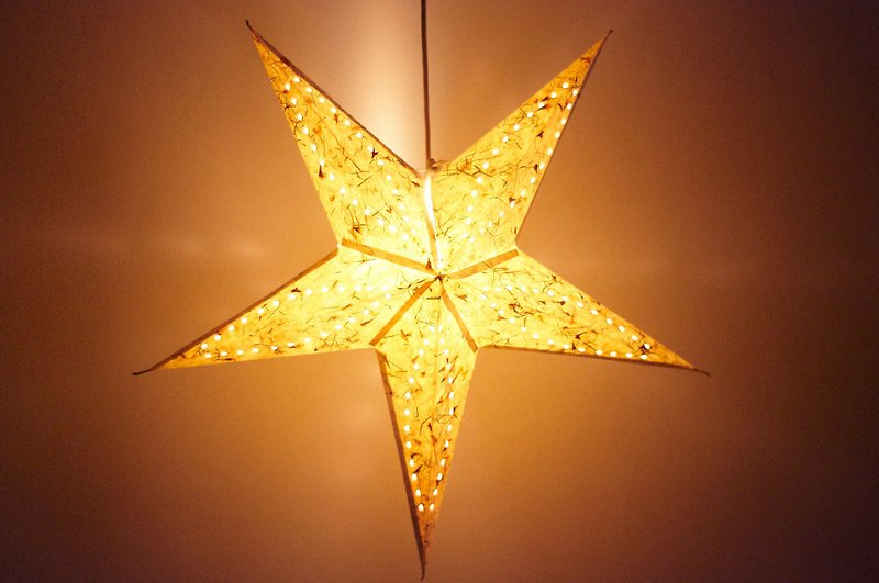 Handmade paper star lights / Astral Light / Star Light / origami lamp / nightlights - Star Star flu plant fiber paper (manual Limited) under the moonlight - โคมไฟ - กระดาษ ขาว