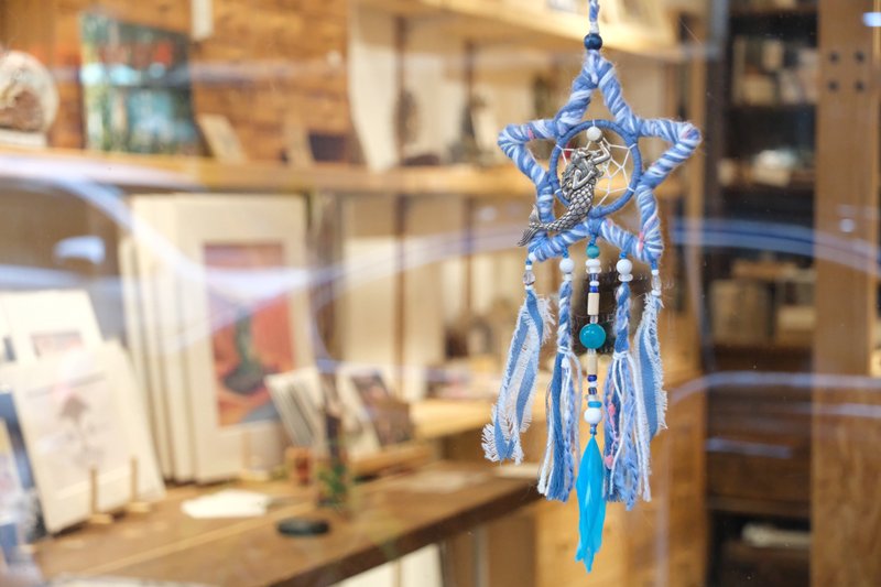 捕夢網掛飾 - 美人魚吊飾 - 擺飾/家飾品 - 棉．麻 藍色