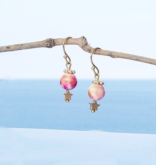Xinghai summer party - Dance of the Persian jade earrings minimalist geometric lovely Bronze music festival customization