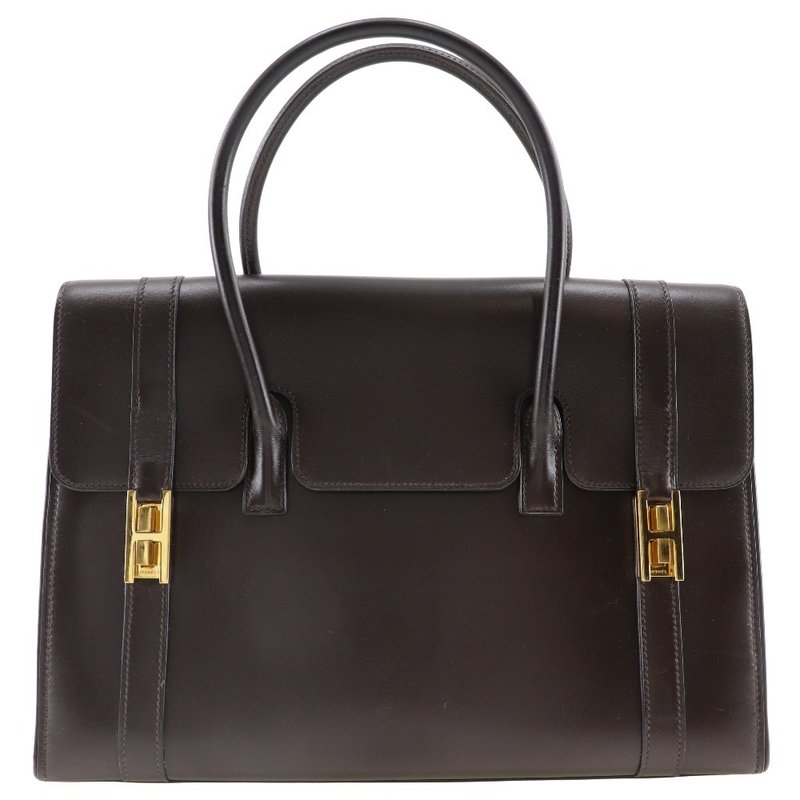 【日本直送】エルメス HERMES ドラッグ30 ハンドバッグ ボックスカーフ 茶 レディース【中古】 - 手提包/手提袋 - 真皮 咖啡色