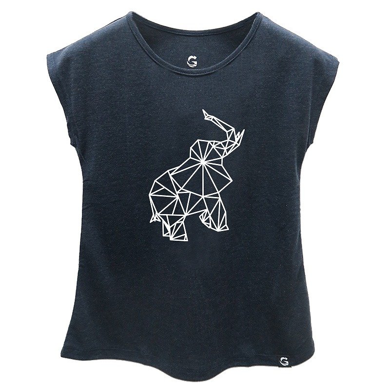 Other Materials Other Blue - é Grato tencel coffee yarn moisture wicking short-sleeved T-shirt (animal family-elephant) girl warship blue