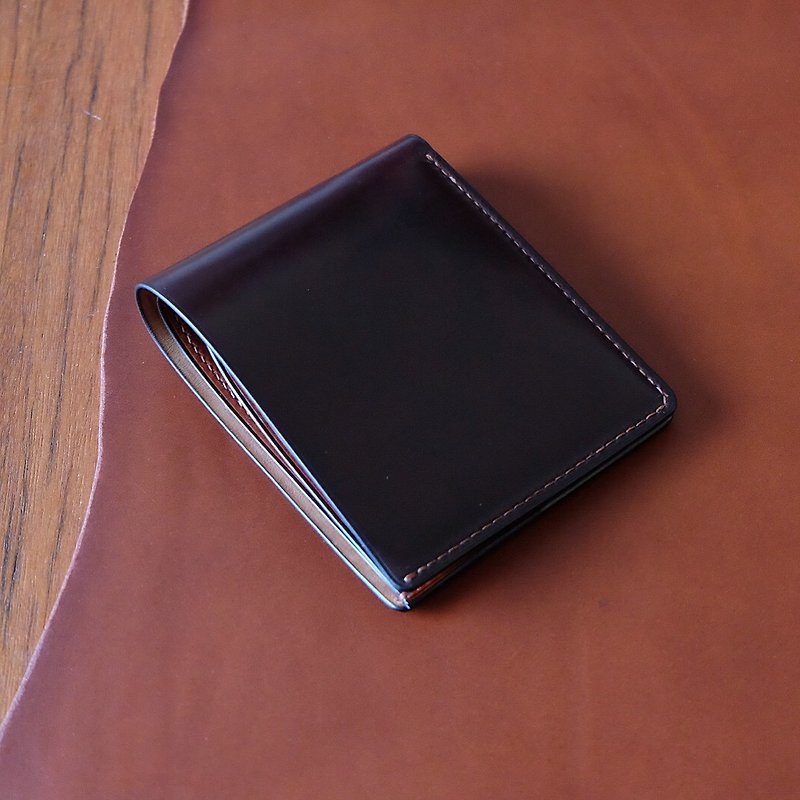 Short clip Horween shell cordovan wallet horse hips (Color 8)**left to replace the photo layer** - กระเป๋าสตางค์ - หนังแท้ 