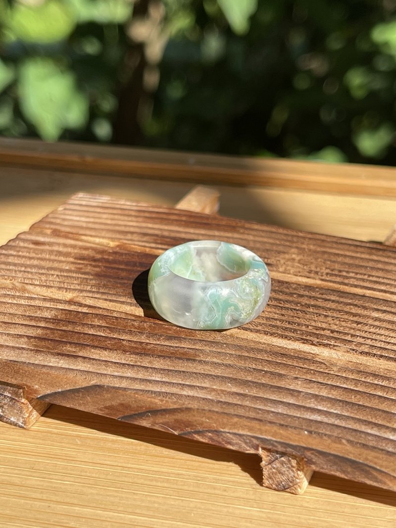 高品玉化綠戒指-冰透綠-有裂特價出售 - 戒指 - 半寶石 綠色