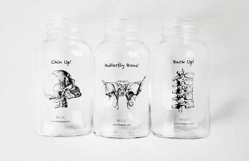 Small bone series glass bottle - Teapots & Teacups - Glass Transparent