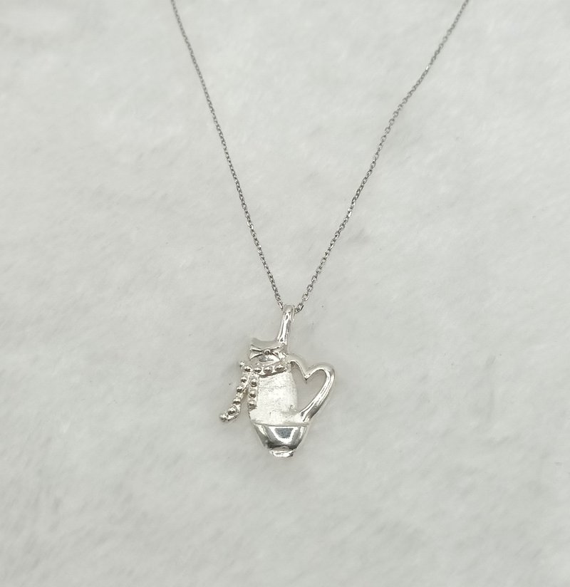 Cat Don Necklace/925 Sterling Silver Necklace/Purely Handmade - Necklaces - Sterling Silver 