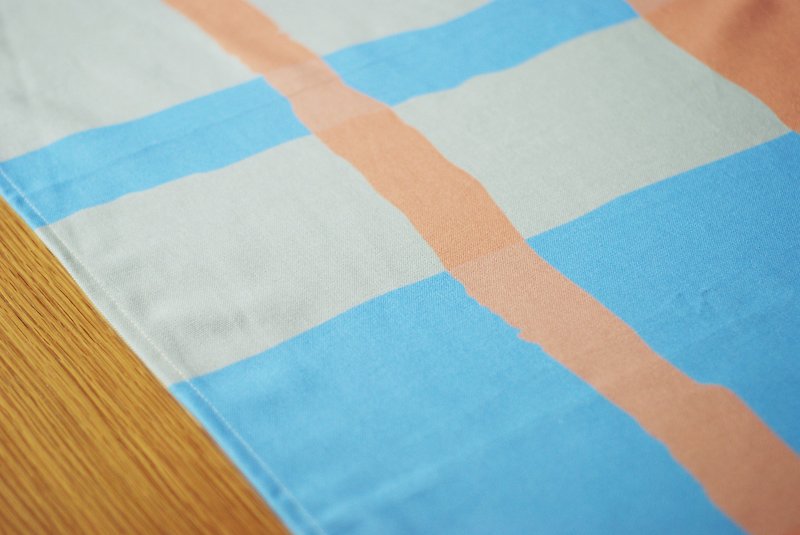 Reduce the simple tablecloth / big long towel waterproof paint orange blue - ผ้ารองโต๊ะ/ของตกแต่ง - ผ้าฝ้าย/ผ้าลินิน สีน้ำเงิน