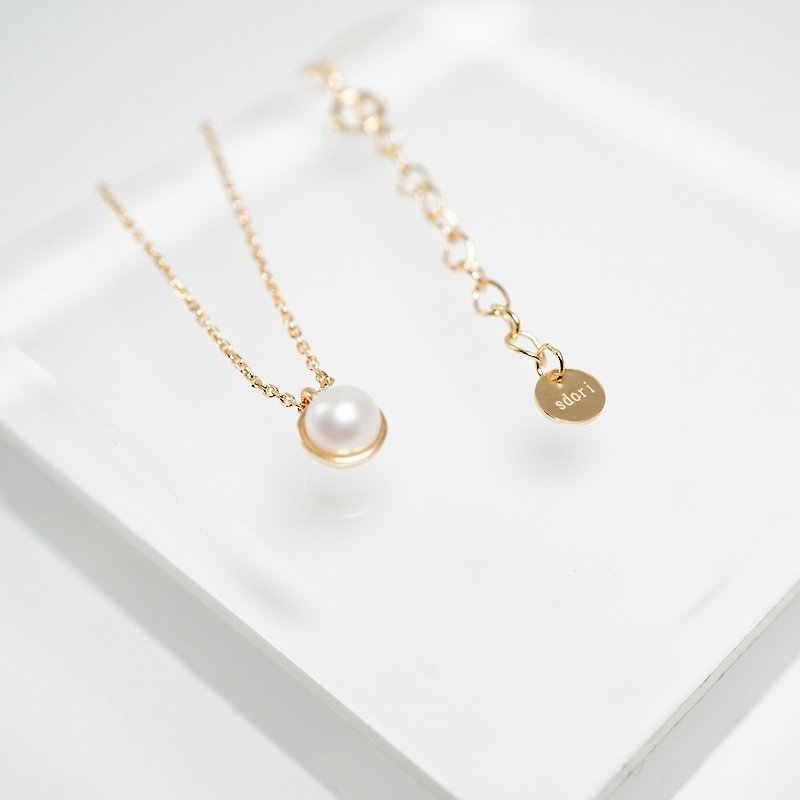 ROUND PEARL NECKLACE( SILVER/ 18K GOLD/ ROSEGOLD ) | PEARL COLLECTION - Necklaces - Pearl White